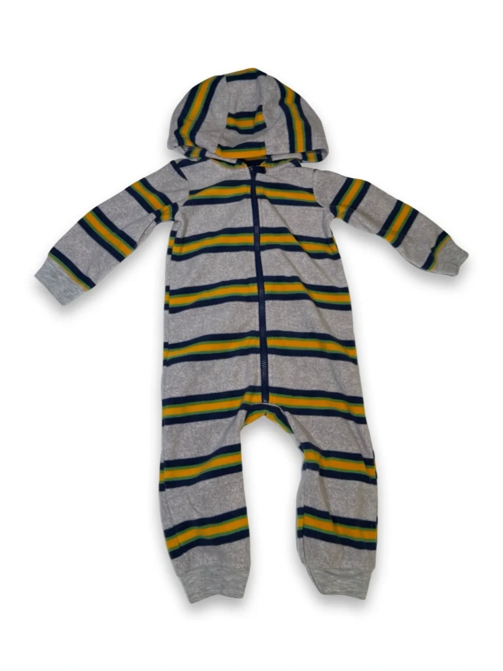 Fleece Striped Hooded Romper — Carter's, 18M